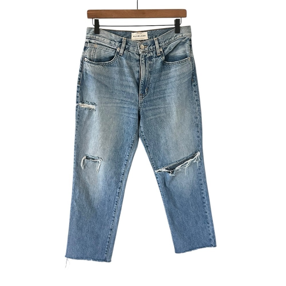 Slvrlake Straight Leg Distressed Denim - Picture 2 of 10